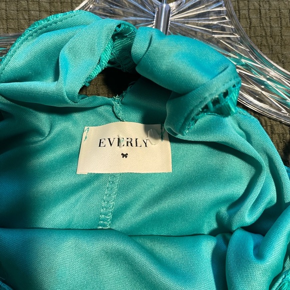 Everly Teal Lace Dress - Picture 4 of 6